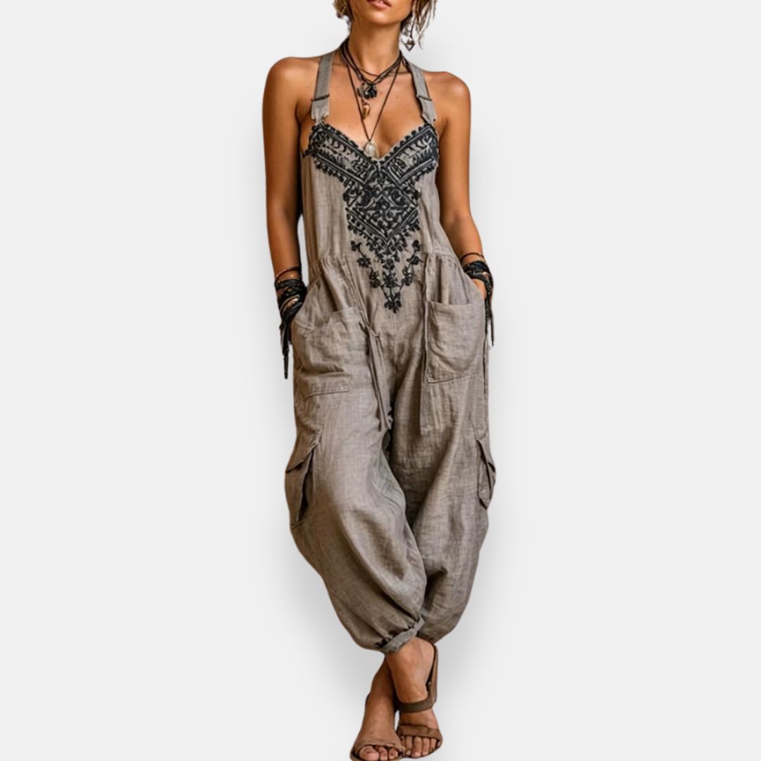 Majken | Bohemisk broderad jumpsuit