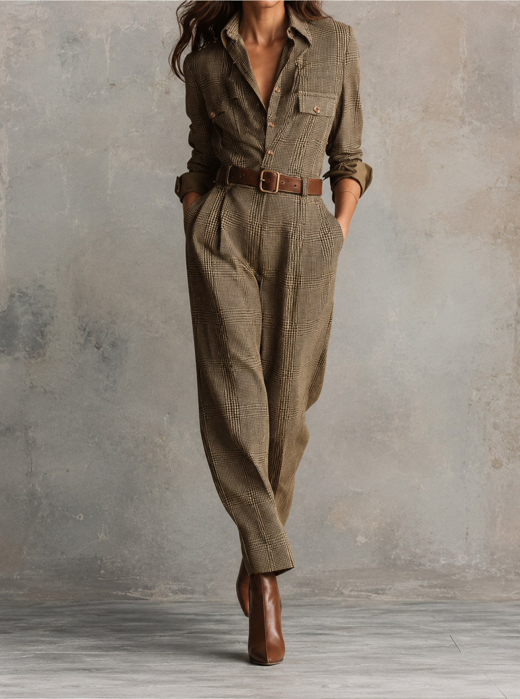 Anna | Elegant monokromt rutmönster