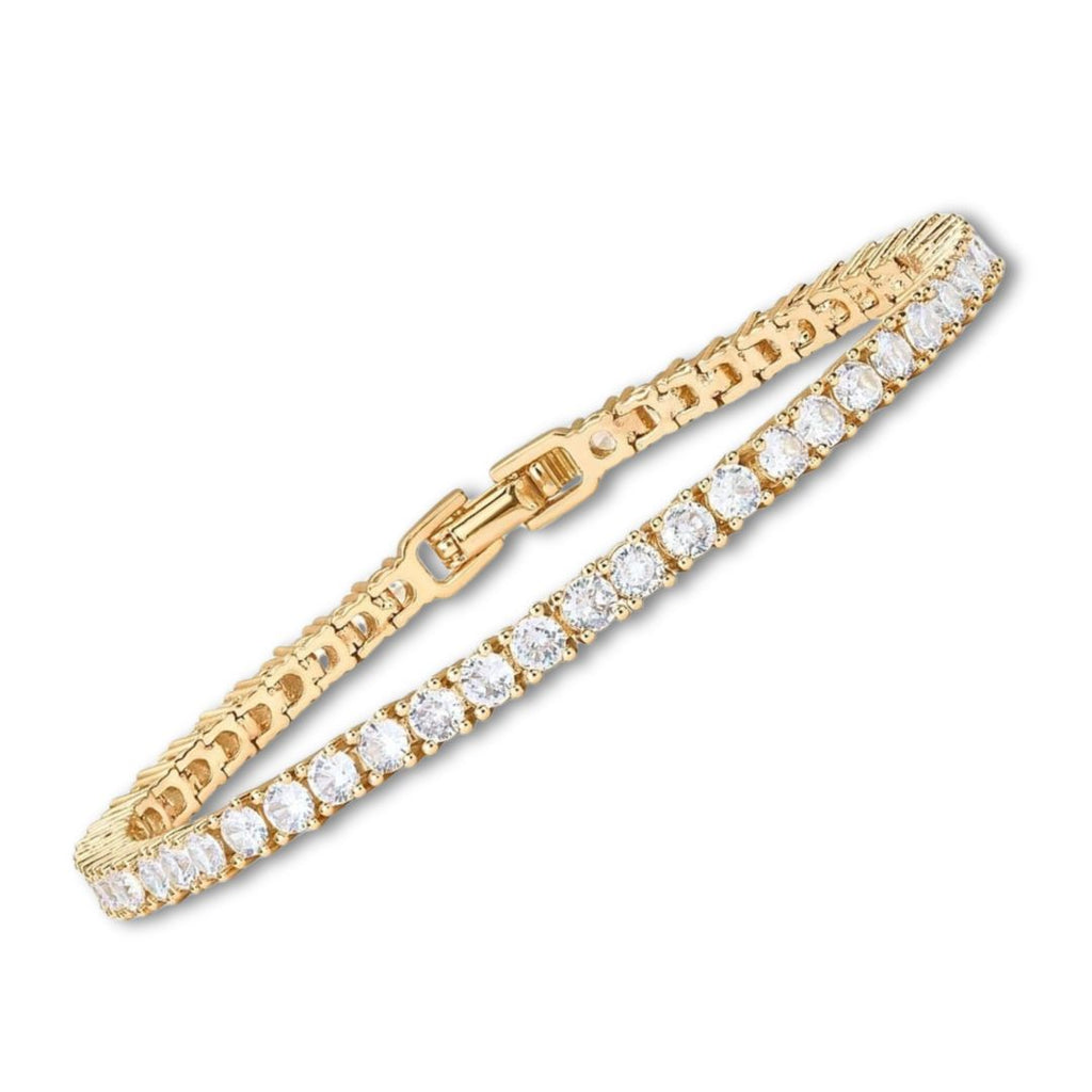 Elegant Klassisk Guld Tennisarmband