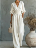 Klara | Lång flytande jumpsuit med tryck