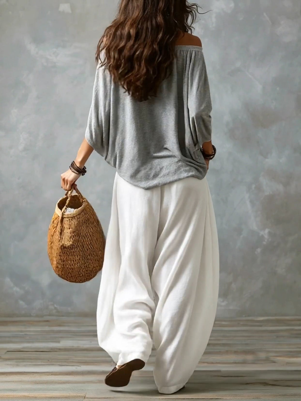 Elin | Flytande bohemiskt off-shoulder set