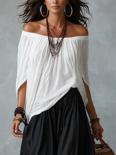 Elin | Flytande bohemiskt off-shoulder set