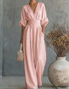Klara | Lång flytande jumpsuit med tryck