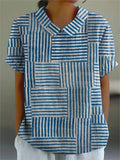 Amelia | Randig Patchwork Skjorta